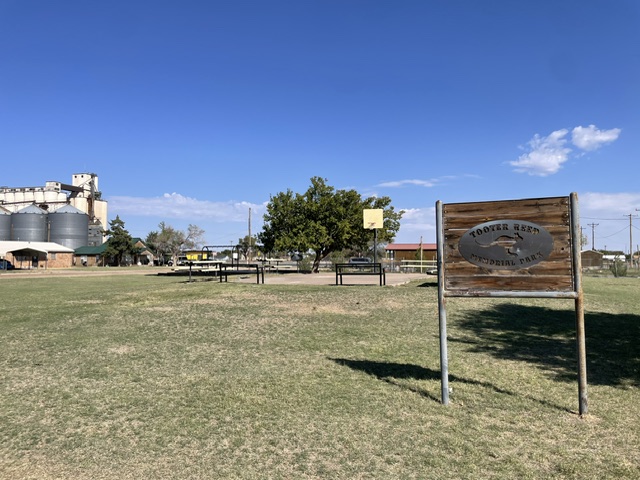 Tooter Reed Park sign in Kress, TX